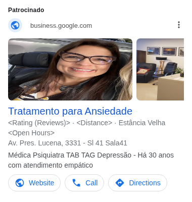 Anúncio de texto no Google Maps